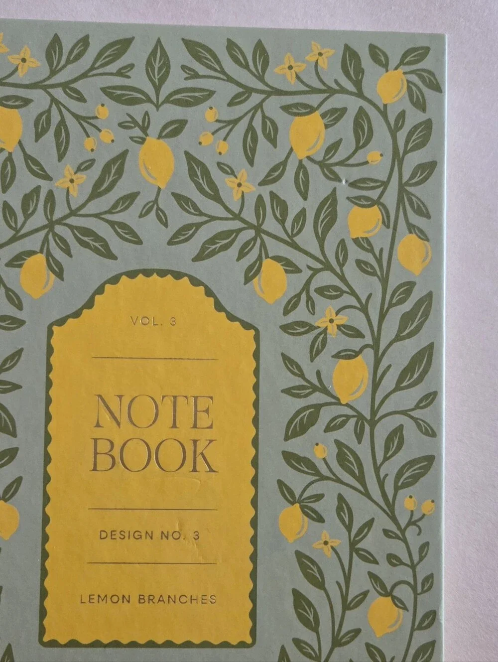 Lady Jayne Lemon Branches Blue Medium Hardcover Spiral Notebook Journal